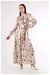 Ebruli Patterned Dress Mink - Thumbnail