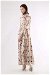 Ebruli Patterned Dress Mink - Thumbnail