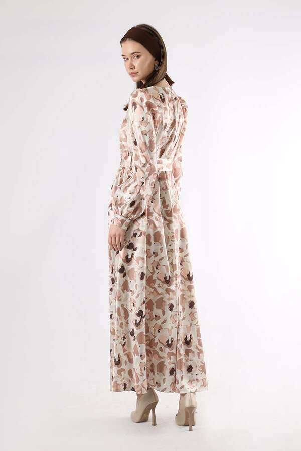 Ebruli Patterned Dress Mink