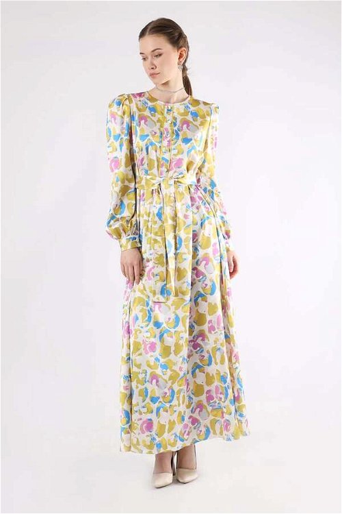 Ebruli Patterned Dress Mustrad