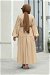 Elastic Poplin Dress Camel - Thumbnail