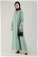 Zulays - Embroidered Sleeves Abaya Mint