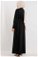 Embroidered Suede Abaya Black - Thumbnail