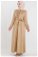 Zulays - Embroidered Suede Abaya Camel