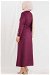 Embroidered Suede Abaya Plum - Thumbnail