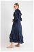 Faba Evening Dress Navy Blue - Thumbnail