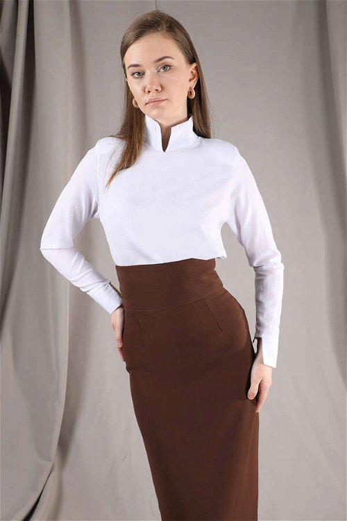 Femina Pencil Skirt Set Brown