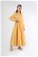 Fırfır Yaka Elbise Sarı - Thumbnail