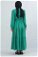 Fırfır Yaka Elbise Yeşil - Thumbnail