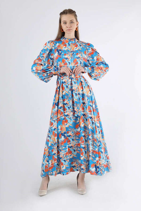 Zulays - Flora Patterned Floral Dress Blue