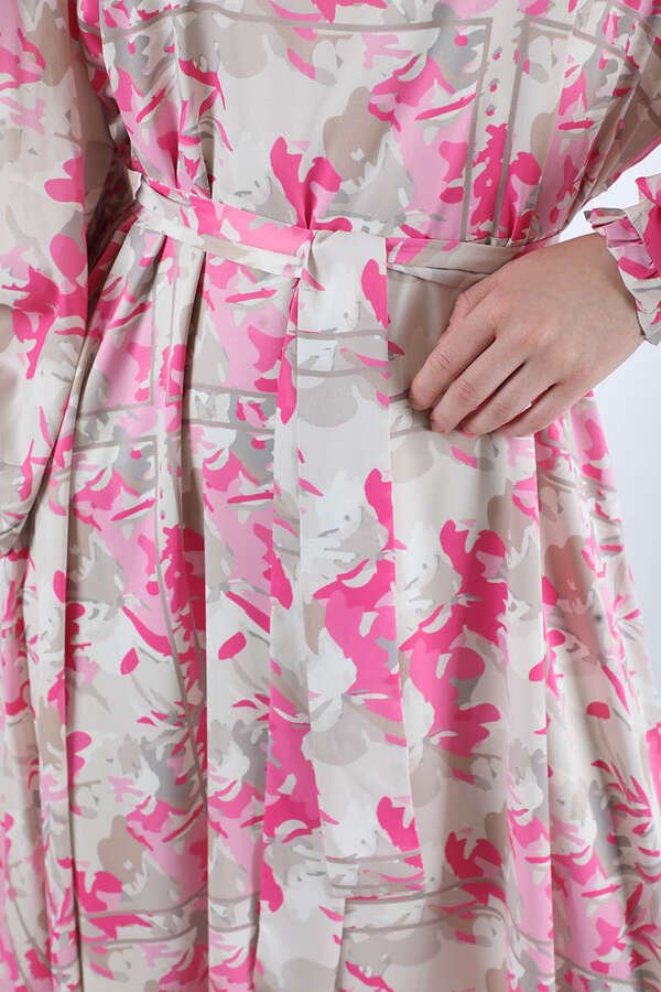 Flora Patterned Floral Dress Pink