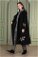 Zulays - Floral Patterned Cachet Coat Black