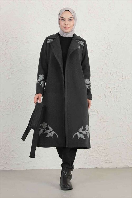 Floral Patterned Cachet Coat Smoked