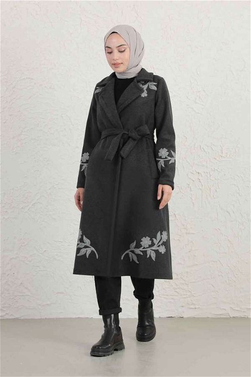 Floral Patterned Cachet Coat Smoked