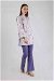 Floral Shirt Flared Set Bluish Lilac - Thumbnail