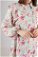 Floral Shirt Flared Set Fuchsia - Thumbnail