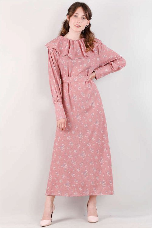 Volan Collar Dress powder pink