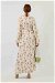 Floral Linen Dress Beige - Thumbnail