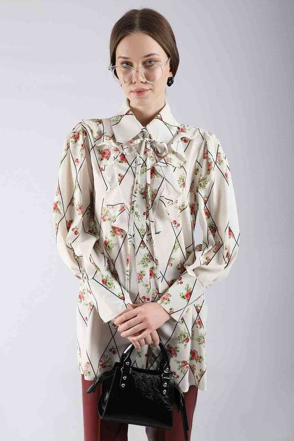 Floral Pattern Shirt Dried Rose 