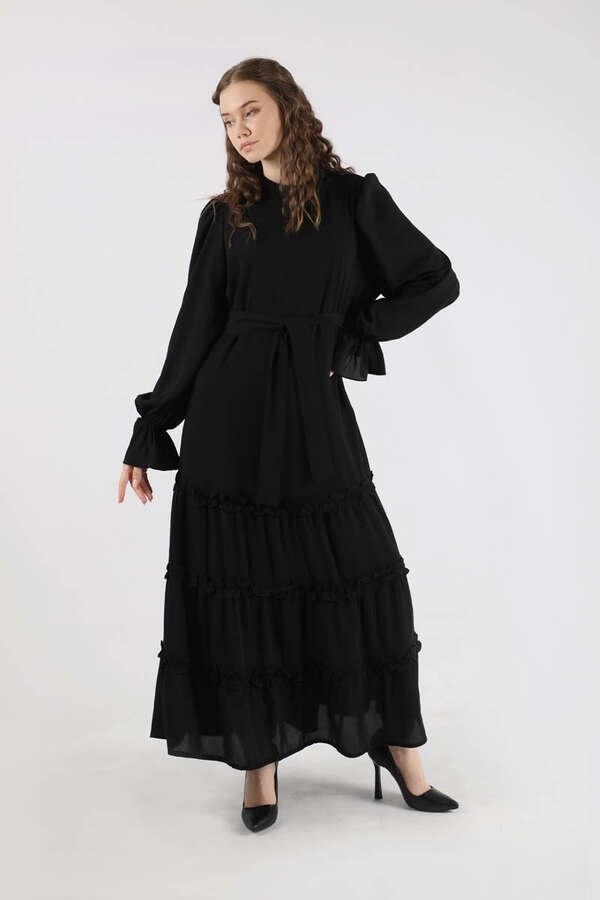 Flowy Frilly Dress Black