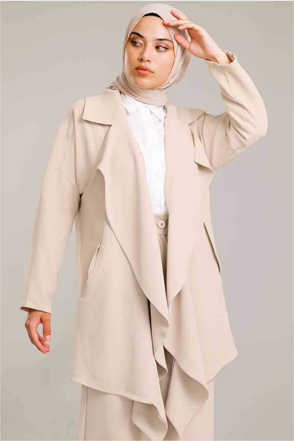 Flowy Jacket Suit Beige