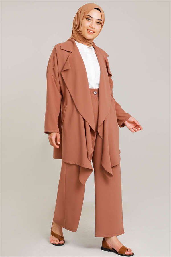 Flowy Jacket Suit Peach