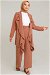 Flowy Jacket Suit Peach - Thumbnail