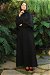 Flywheel Cuff Piece Abaya Suit Black - Thumbnail