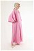 Flywheel Cuff Piece Abaya Suit Pink - Thumbnail