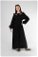 Frilly Baby Collar Dress Black - Thumbnail