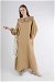 Frilly Baby Collar Dress Camel - Thumbnail