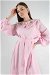 Frilly Baby Collar Dress Pink - Thumbnail