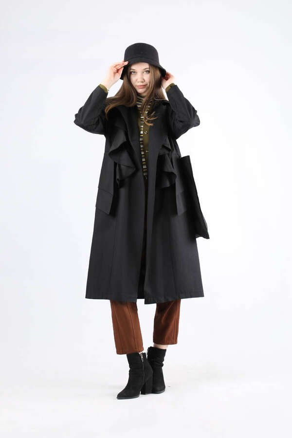 Zulays - Frilly Trench Black