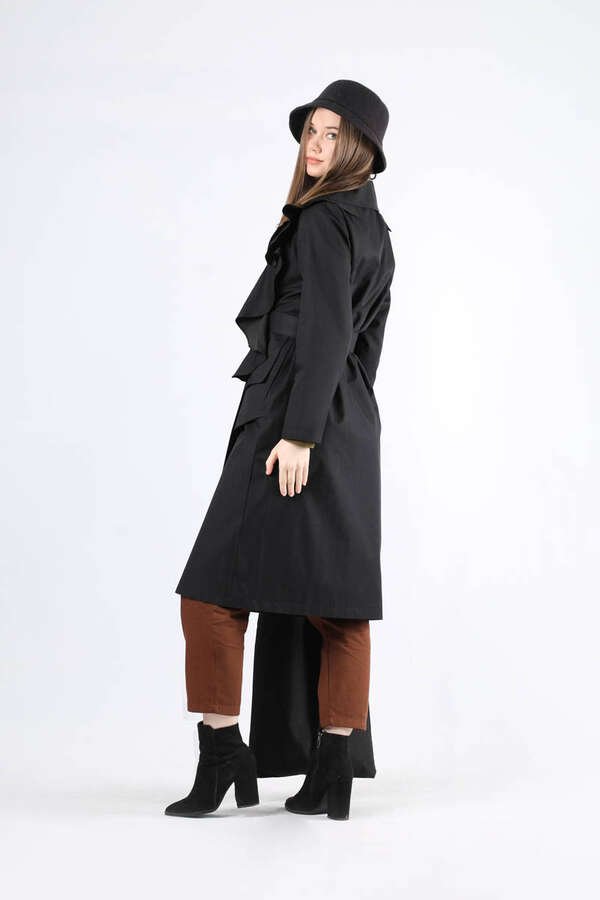 Frilly Trench Black