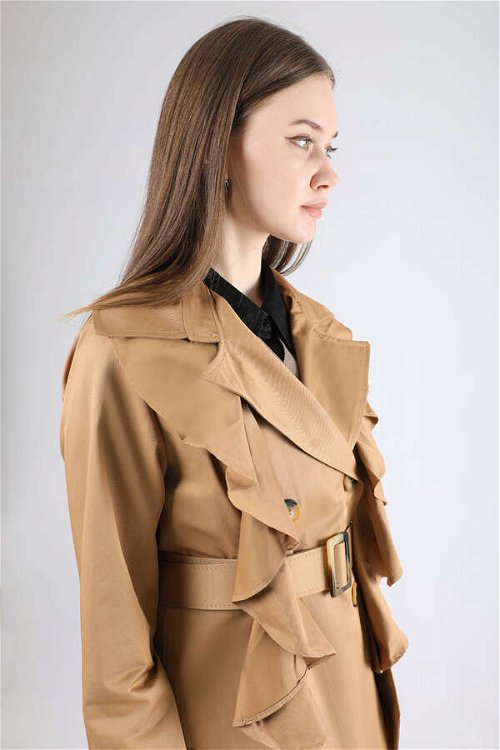 Frilly Trench Camel