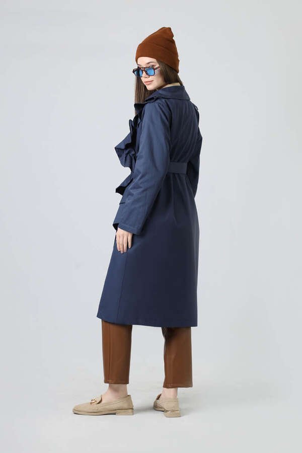 Frilly Trench Navy Blue 