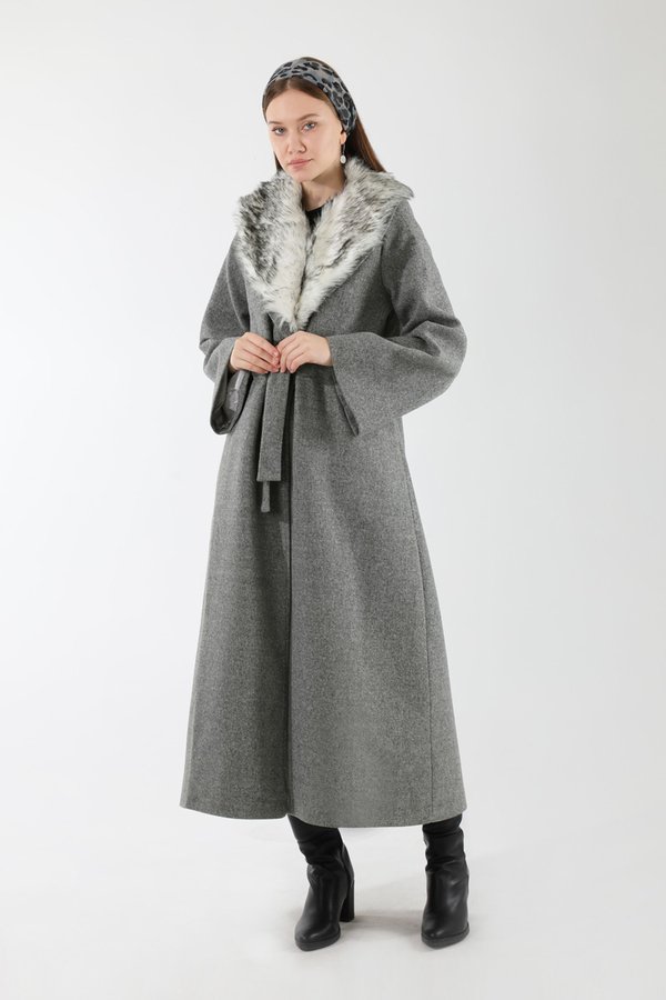 Furry Cachet Coat Grey
