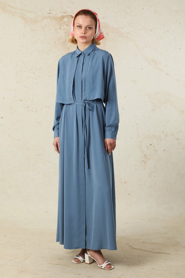 Zulays - Medine İpeği Elbise İndigo
