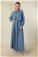 Medine İpeği Elbise İndigo - Thumbnail