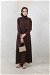 Medine İpeği Elbise Kahverengi - Thumbnail