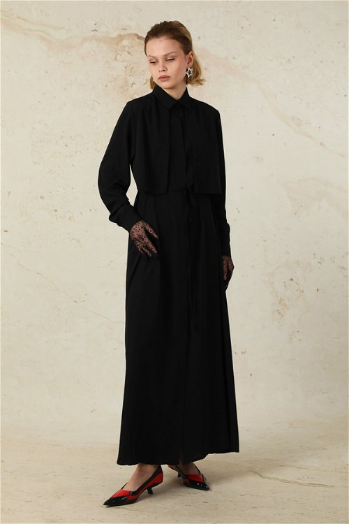 Medine İpeği Elbise Siyah
