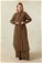 Zulays - Medine İpeği Tunik Takım Kahverengi