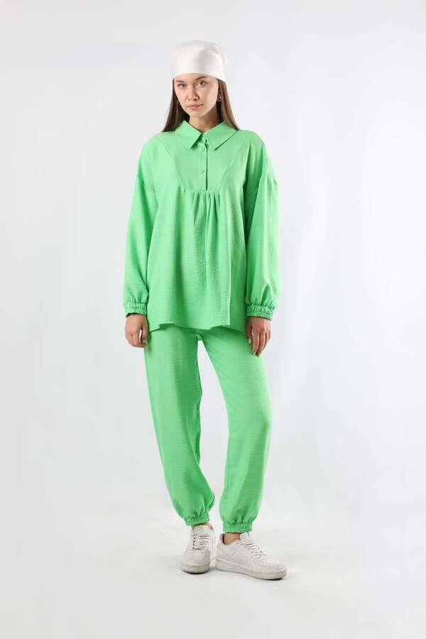 Zulays - Gömlek Yaka Takım Yeşil