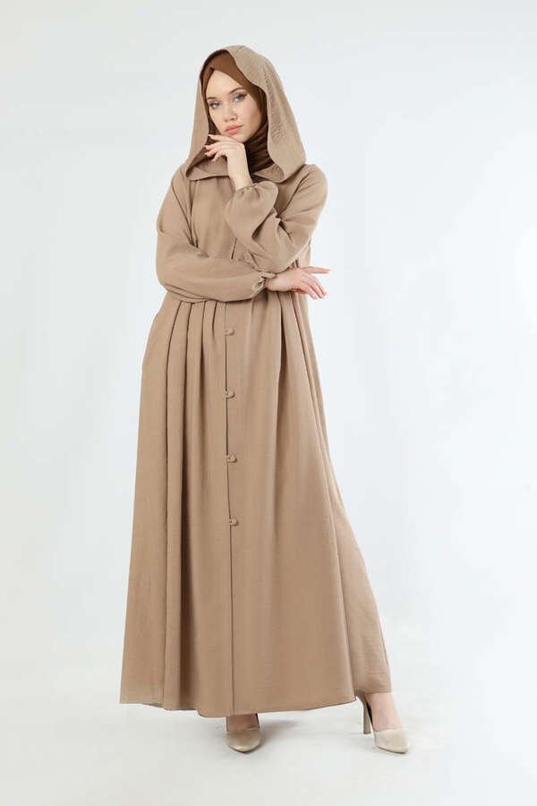 Zulays - Hat Dress Abaya Beige