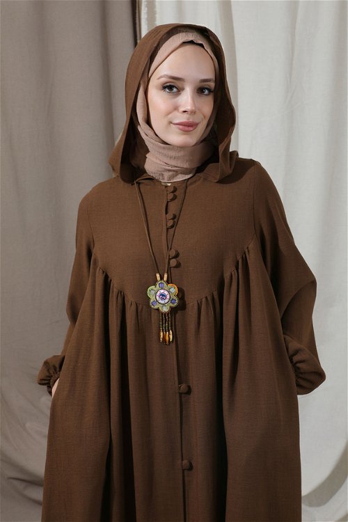 Hat Dress Abaya Brown