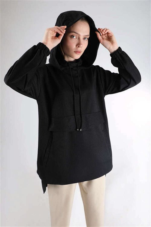 Hooded Pocket Sweatshirt Black