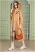 Hooded With Pockets Trench Camel - Thumbnail