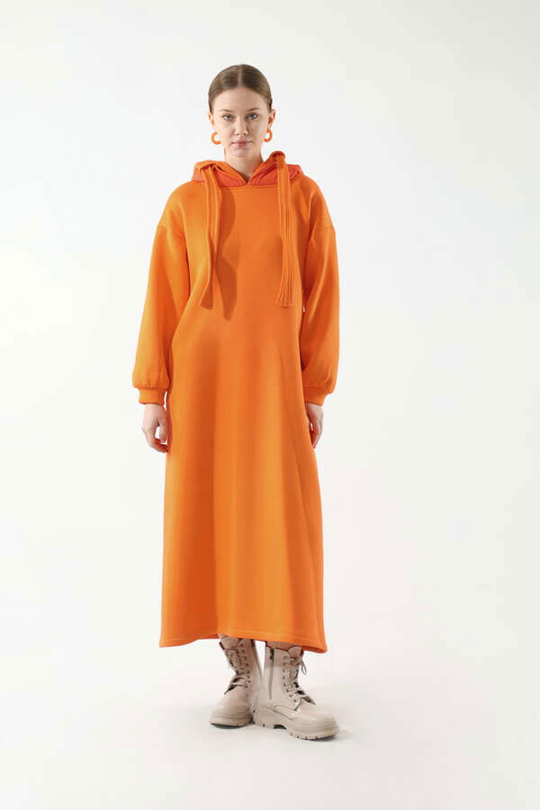 Hoodie Dress Orange.