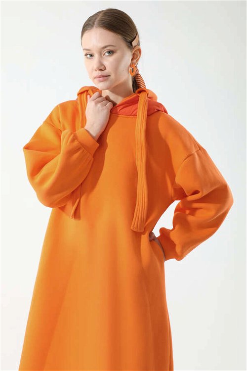 Hoodie Dress Orange.