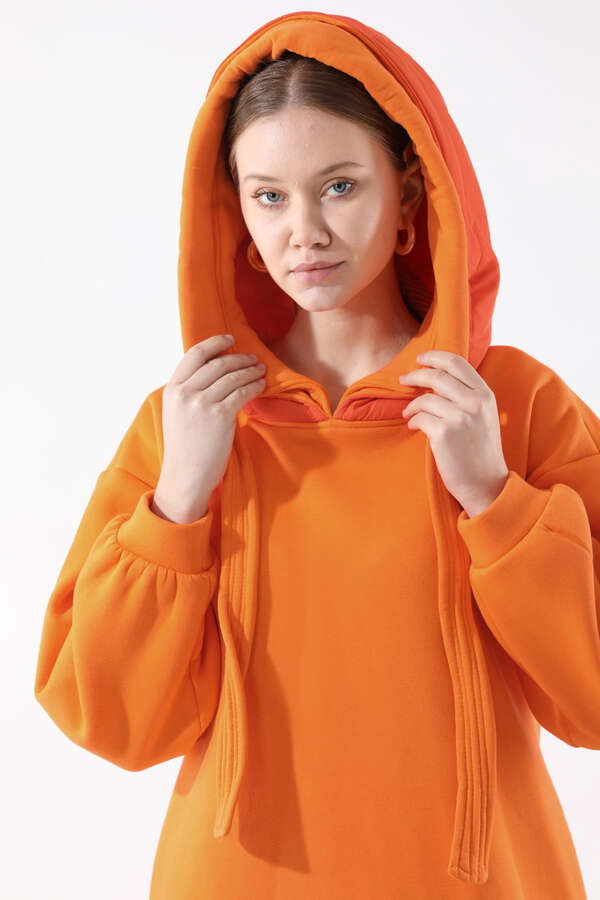 Hoodie Dress Orange.